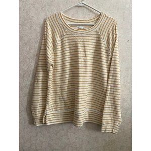 Maurices women's large long sleeve white / yellow striped top